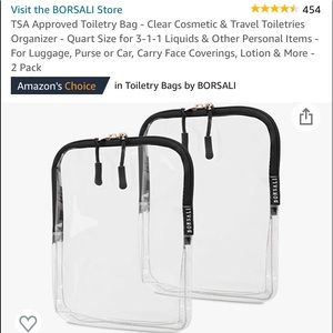 Clear TSA approved Toiletry bags
